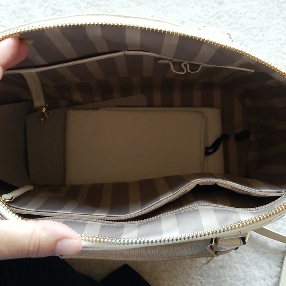 Brahmin Butterfly Design Vanilla Cream Monte Large Duxbury Satchel - Picture 9 of 10